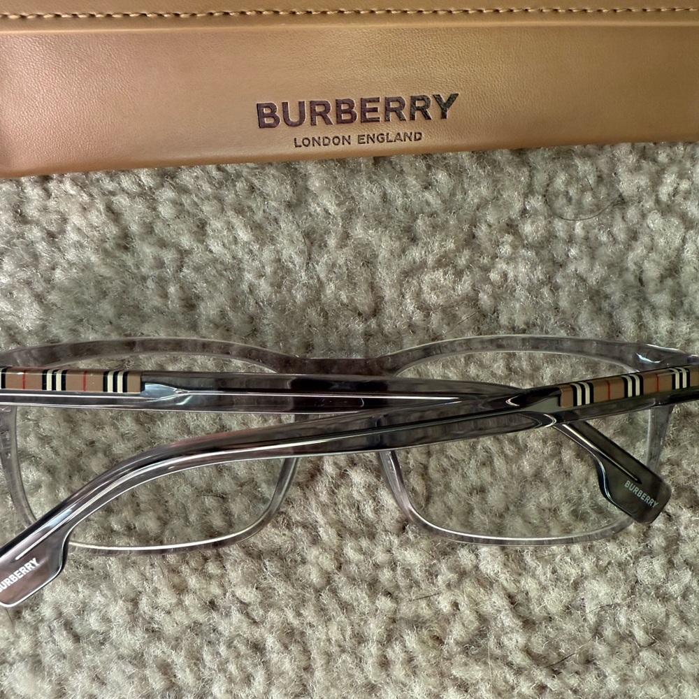Burberry Men's Grey Glasses With Case